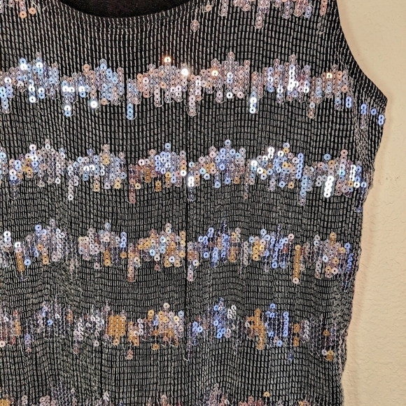 Black and Silver Sequins Sleeveless Top by Chico's - Picture 6 of 7